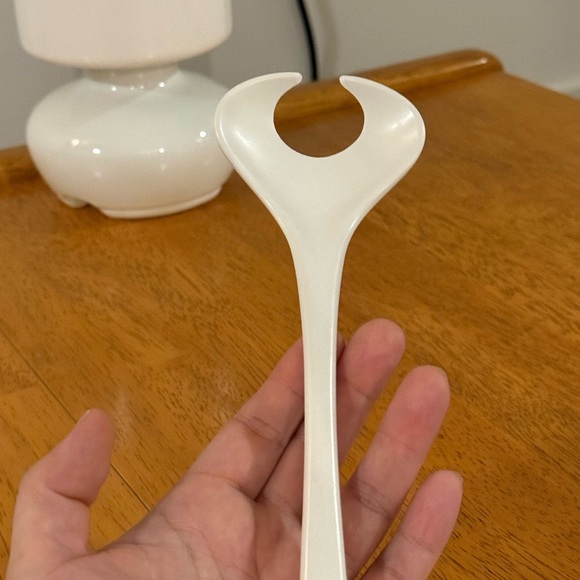 White Salad Fork Vintage Made in Denmark 1 of 2 Rösti Mepal Melamine Mixing Set - Picture 2 of 16